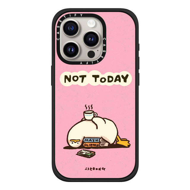 SSEBONG x CASETiFY iPhone 15 Pro ケース マットブラック インパクトケース MagSafe対応 NOT TODAY