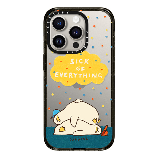 SSEBONG x CASETiFY iPhone 15 Pro ケース ブラック インパクトケース SICK OF EVERYTHING