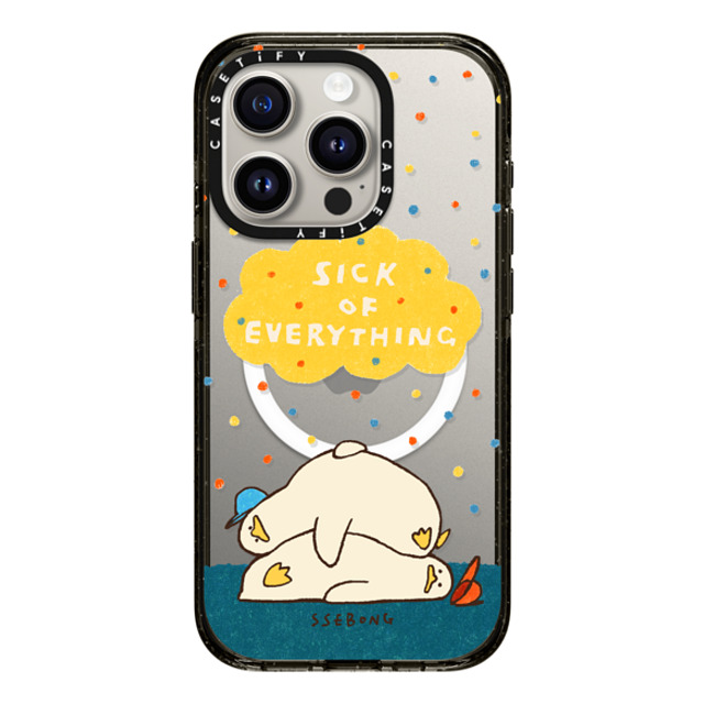 SSEBONG x CASETiFY iPhone 15 Pro ケース ブラック インパクトケース MagSafe対応 SICK OF EVERYTHING