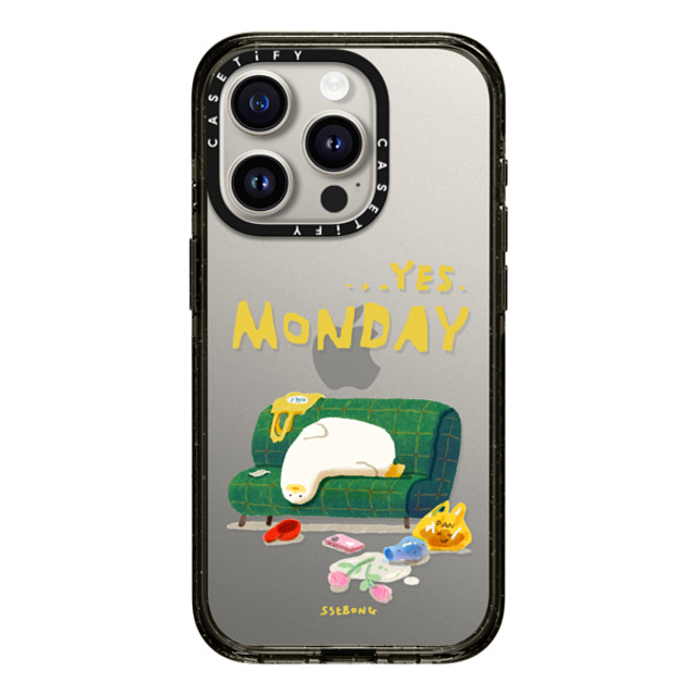 SSEBONG x CASETiFY iPhone 15 Pro ケース ブラック インパクトケース MONDAY-