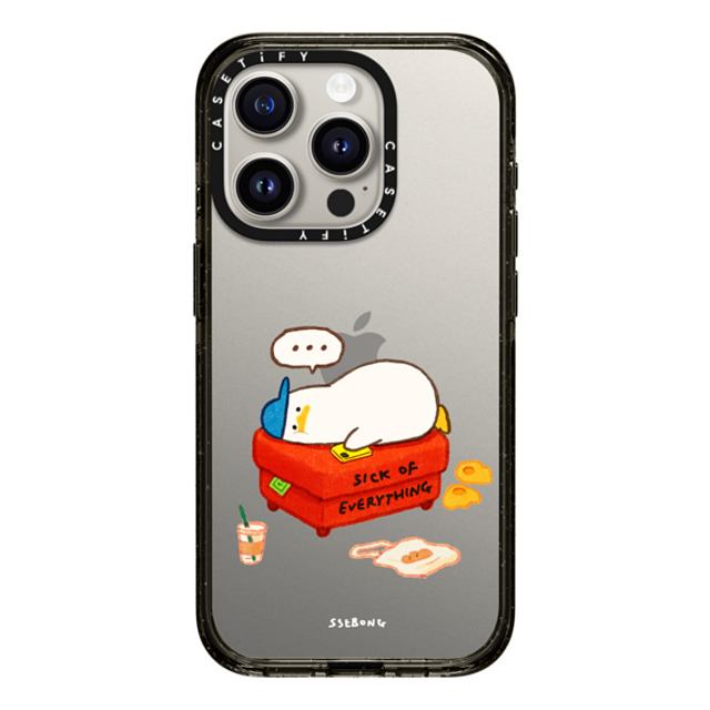 SSEBONG x CASETiFY iPhone 15 Pro ケース ブラック インパクトケース Duck on the couch