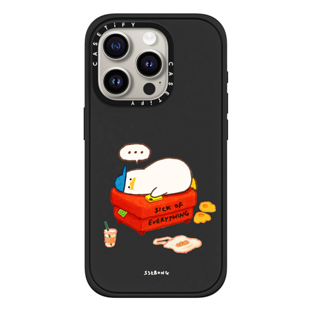 SSEBONG x CASETiFY iPhone 15 Pro ケース マットブラック インパクトケース MagSafe対応 Duck on the couch