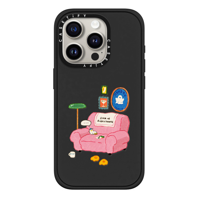 SSEBONG x CASETiFY iPhone 15 Pro ケース マットブラック インパクトケース MagSafe対応 Tiny duck