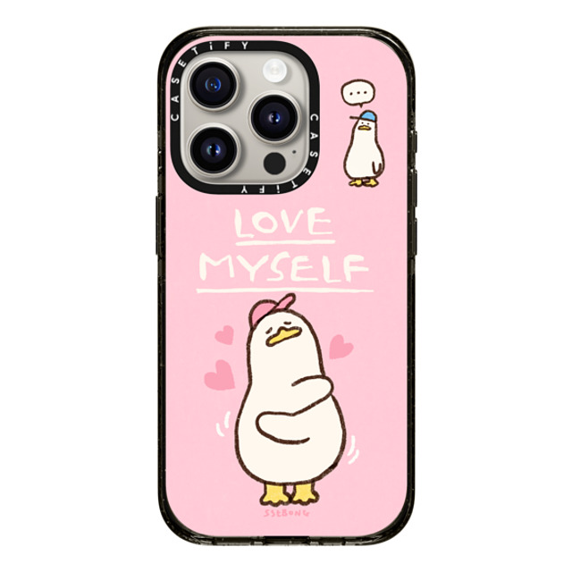 SSEBONG x CASETiFY iPhone 15 Pro ケース ブラック インパクトケース Love myself