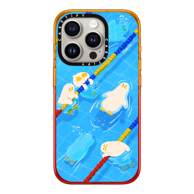 SSEBONG x CASETiFY iPhone 15 Pro Case Animal,Cartoon Peach Haze Impact Case POOL time Back to School SSEBONG x CASETiFY iPhone 15 Pro Case Animal,Cartoon Peach Haze Impact Case POOL time Back to School