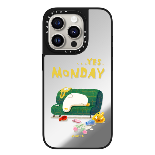 SSEBONG x CASETiFY iPhone 15 Pro Case Silver on Black ミラーケース MagSafe対応 MONDAY- SSEBONG x CASETiFY iPhone 15 Pro Case Silver on Black ミラーケース MagSafe対応 MONDAY-