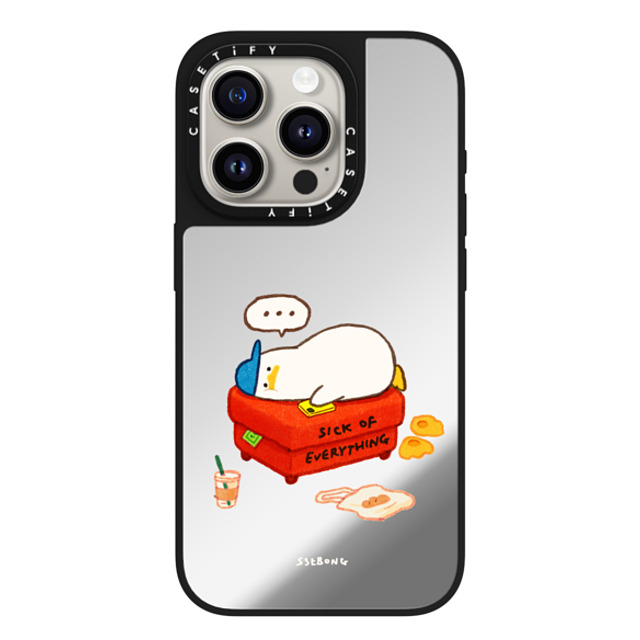 SSEBONG x CASETiFY iPhone 15 Pro Case Silver on Black ミラーケース MagSafe対応 Duck on the couch SSEBONG x CASETiFY iPhone 15 Pro Case Silver on Black ミラーケース MagSafe対応 Duck on the couch