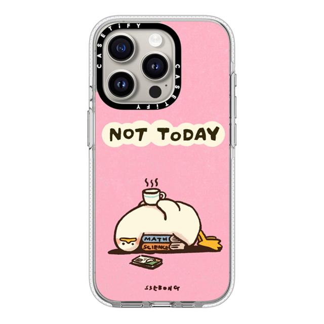 SSEBONG x CASETiFY iPhone 15 Pro ケース クリア クリア ケース MagSafe対応 NOT TODAY