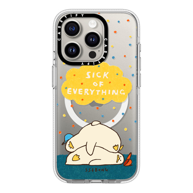 SSEBONG x CASETiFY iPhone 15 Pro ケース クリア クリア ケース MagSafe対応 SICK OF EVERYTHING