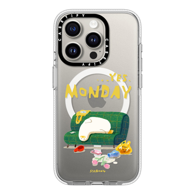 SSEBONG x CASETiFY iPhone 15 Pro ケース クリア クリア ケース MagSafe対応 MONDAY-