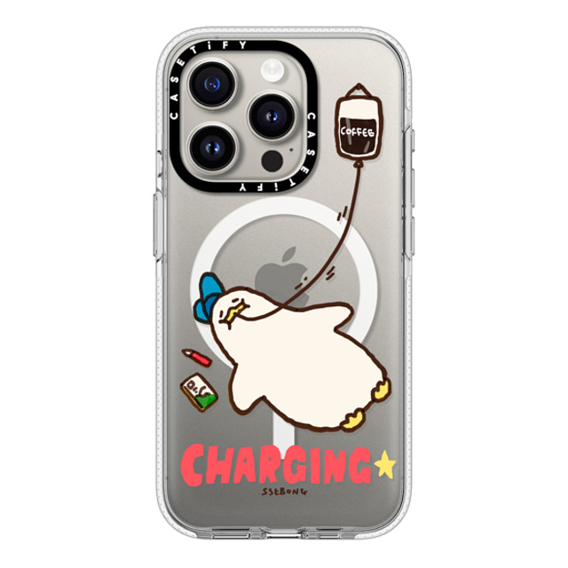 SSEBONG x CASETiFY iPhone 15 Pro ケース クリア クリア ケース MagSafe対応 CHARGING-