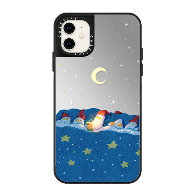 SSEBONG x CASETiFY iPhone 11 ケース Animal,Cartoon Silver on Black ミラーケース LATE NIGHT Mother's Day SSEBONG x CASETiFY iPhone 11 ケース Animal,Cartoon Silver on Black ミラーケース LATE NIGHT Mother's Day