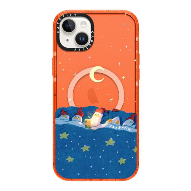 SSEBONG x CASETiFY iPhone 14 Plus ケース オレンジ インパクトケース MagSafe対応 LATE NIGHT