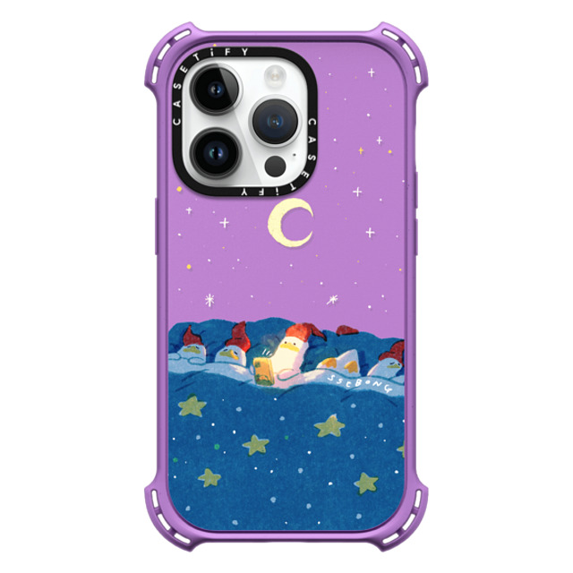 SSEBONG x CASETiFY iPhone 14 Pro ケース Matte Purple バウンスケース LATE NIGHT