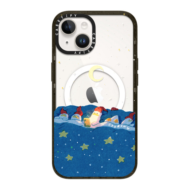 SSEBONG x CASETiFY iPhone 14 ケース ブラック インパクトケース MagSafe対応 LATE NIGHT