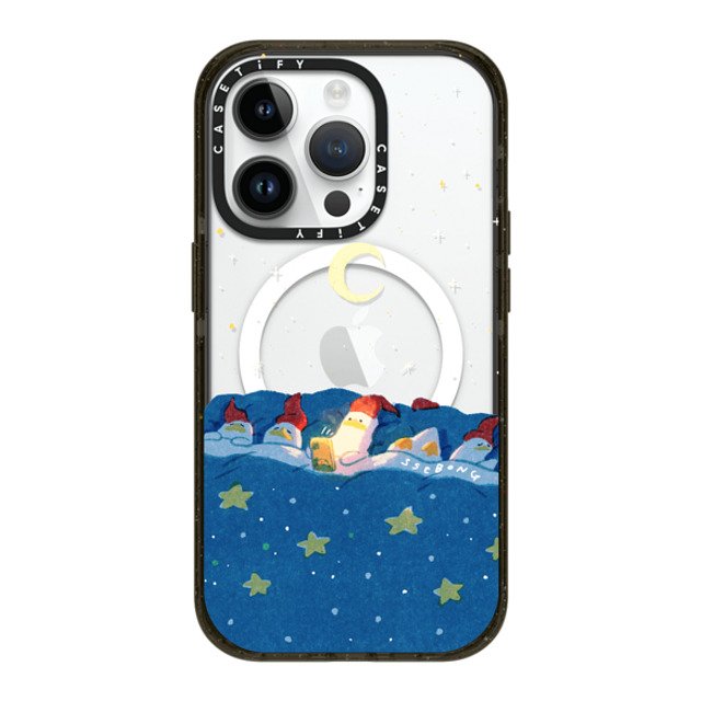 SSEBONG x CASETiFY iPhone 14 Pro ケース ブラック インパクトケース MagSafe対応 LATE NIGHT