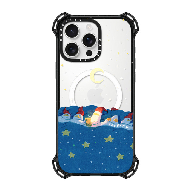 SSEBONG x CASETiFY iPhone 16 Pro Max ケース ブラック バウンスケース LATE NIGHT