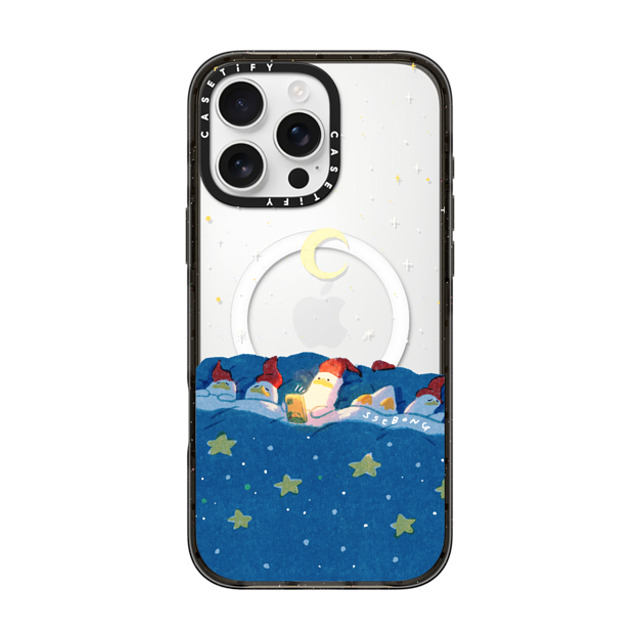 SSEBONG x CASETiFY iPhone 16 Pro Max ケース ブラック インパクトケース MagSafe対応 LATE NIGHT