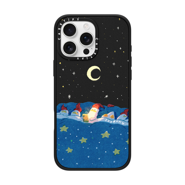 SSEBONG x CASETiFY iPhone 16 Pro Max ケース マットブラック インパクトケース MagSafe対応 LATE NIGHT