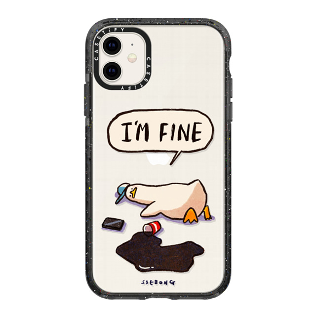 SSEBONG x CASETiFY iPhone 11 ケース ブラック インパクトケース I'm fine
