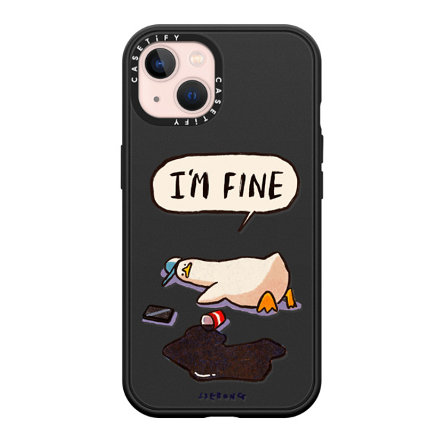 SSEBONG x CASETiFY iPhone 13 ケース マットブラック インパクトケース MagSafe対応 I'm fine