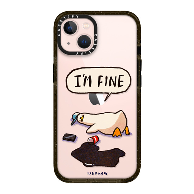 SSEBONG x CASETiFY iPhone 13 ケース ブラック インパクトケース I'm fine