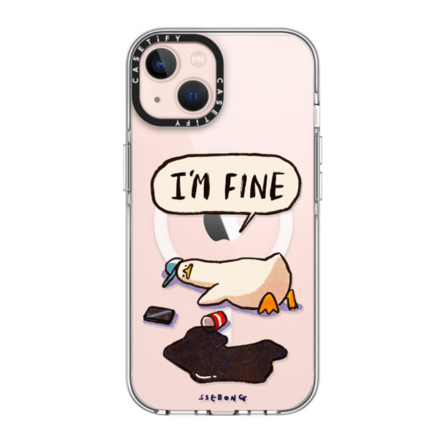 SSEBONG x CASETiFY iPhone 13 ケース クリア クリア ケース MagSafe対応 I'm fine