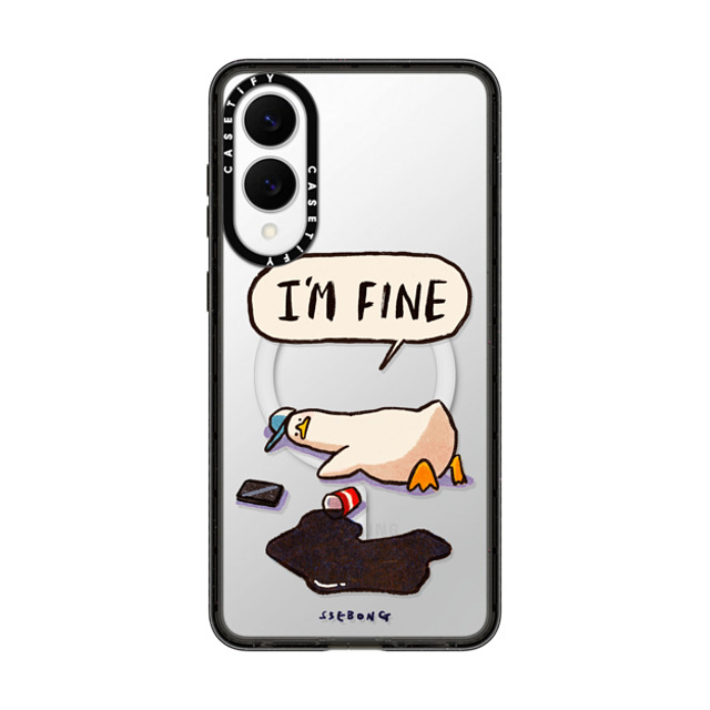SSEBONG x CASETiFY Galaxy S25 Edge ケース Animal,Cartoon ブラック Impact Magnetic Case I'm fine SSEBONG x CASETiFY Galaxy S25 Edge ケース Animal,Cartoon ブラック Impact Magnetic Case I'm fine
