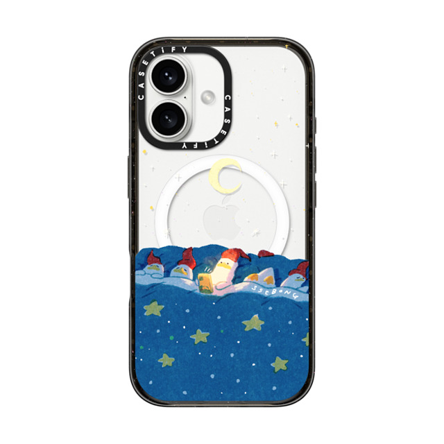 SSEBONG x CASETiFY iPhone 16 ケース ブラック インパクトケース MagSafe対応 LATE NIGHT