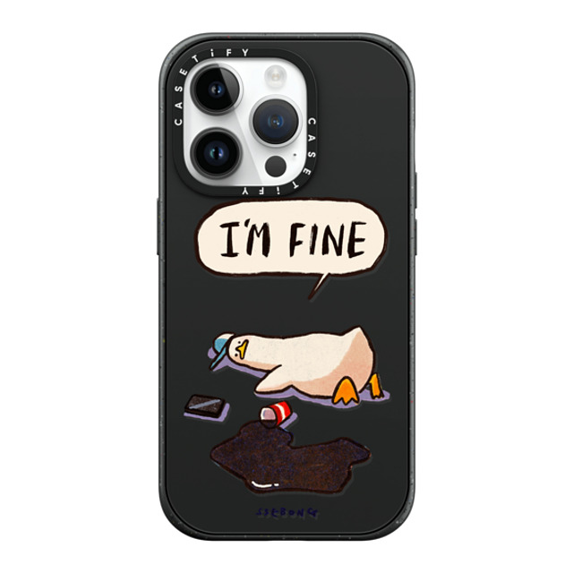 SSEBONG x CASETiFY iPhone 14 Pro ケース マットブラック インパクトケース MagSafe対応 I'm fine