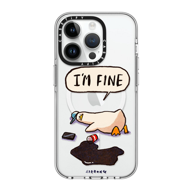 SSEBONG x CASETiFY iPhone 14 Pro Case Clear Clear Case MagSafe Compatible I'm fine SSEBONG x CASETiFY iPhone 14 Pro Case Clear Clear Case MagSafe Compatible I'm fine