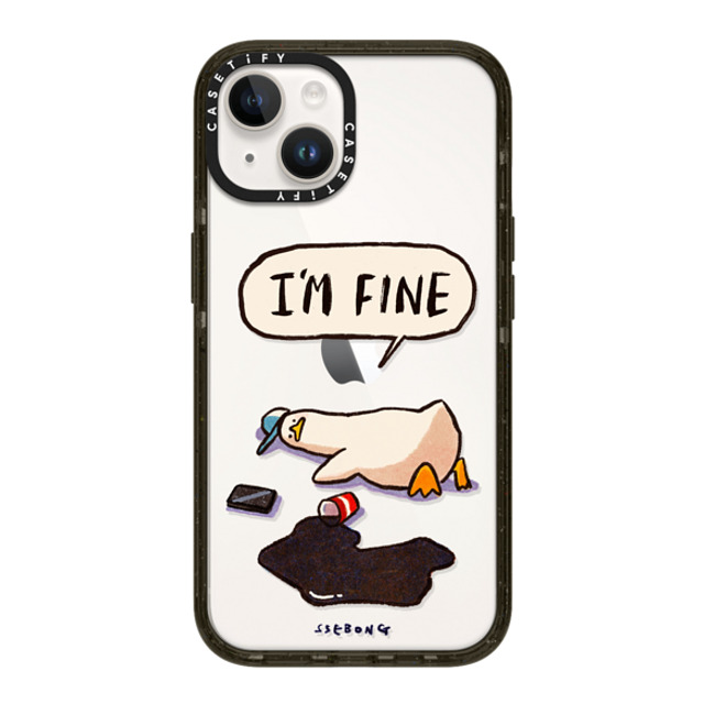 SSEBONG x CASETiFY iPhone 14 ケース ブラック インパクトケース I'm fine