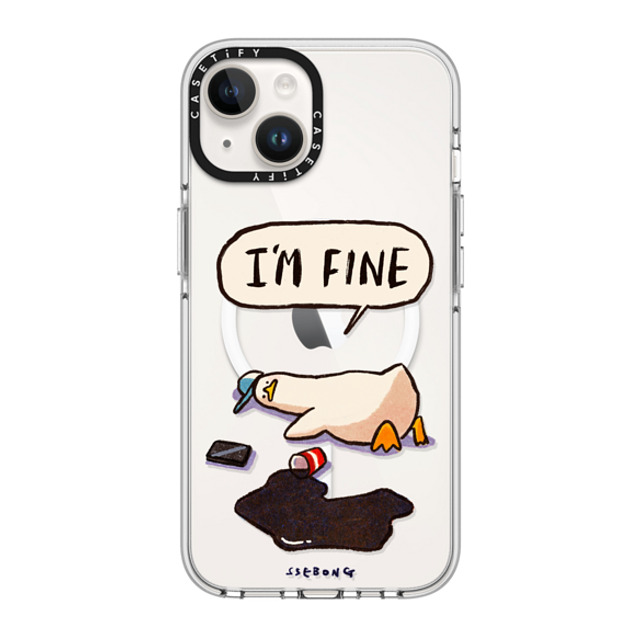 SSEBONG x CASETiFY iPhone 14 ケース クリア クリア ケース MagSafe対応 I'm fine