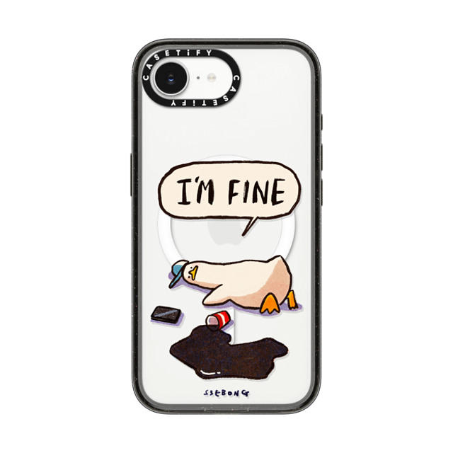SSEBONG x CASETiFY iPhone 16e Case Animal,Cartoon Black Impact Case MagSafe Compatible I'm fine Back to School SSEBONG x CASETiFY iPhone 16e Case Animal,Cartoon Black Impact Case MagSafe Compatible I'm fine Back to School