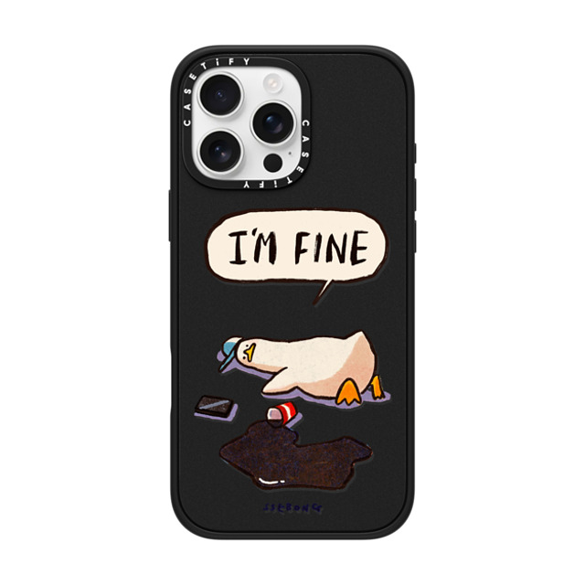 SSEBONG x CASETiFY iPhone 16 Pro Max ケース マットブラック インパクトケース MagSafe対応 I'm fine