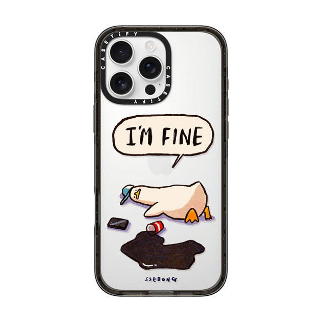 SSEBONG x CASETiFY iPhone 16 Pro Max ケース ブラック インパクトケース I'm fine