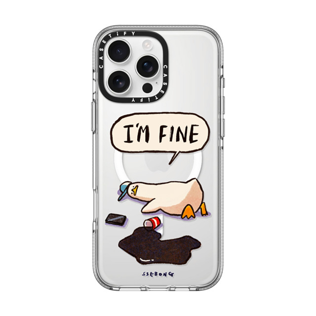 SSEBONG x CASETiFY iPhone 16 Pro Max ケース クリア クリア ケース MagSafe対応 I'm fine