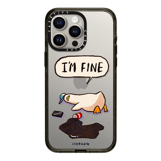 SSEBONG x CASETiFY iPhone 15 Pro Max ケース ブラック インパクトケース I'm fine