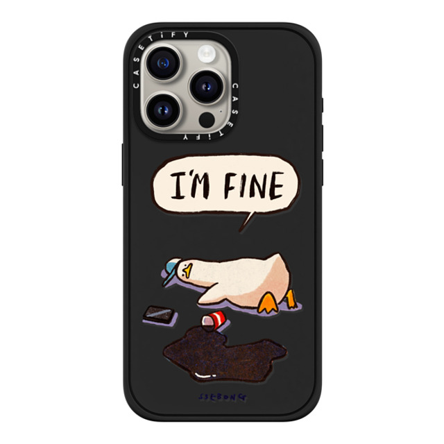 SSEBONG x CASETiFY iPhone 15 Pro Max ケース マットブラック インパクトケース MagSafe対応 I'm fine