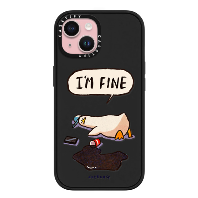 SSEBONG x CASETiFY iPhone 15 ケース マットブラック インパクトケース MagSafe対応 I'm fine