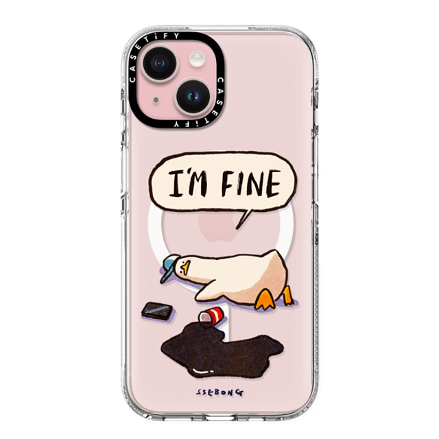 SSEBONG x CASETiFY iPhone 15 ケース クリア クリア ケース MagSafe対応 I'm fine