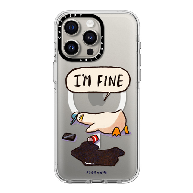 SSEBONG x CASETiFY iPhone 15 Pro Max ケース クリア クリア ケース MagSafe対応 I'm fine