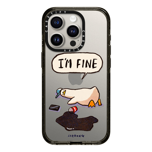 SSEBONG x CASETiFY iPhone 15 Pro ケース ブラック インパクトケース I'm fine