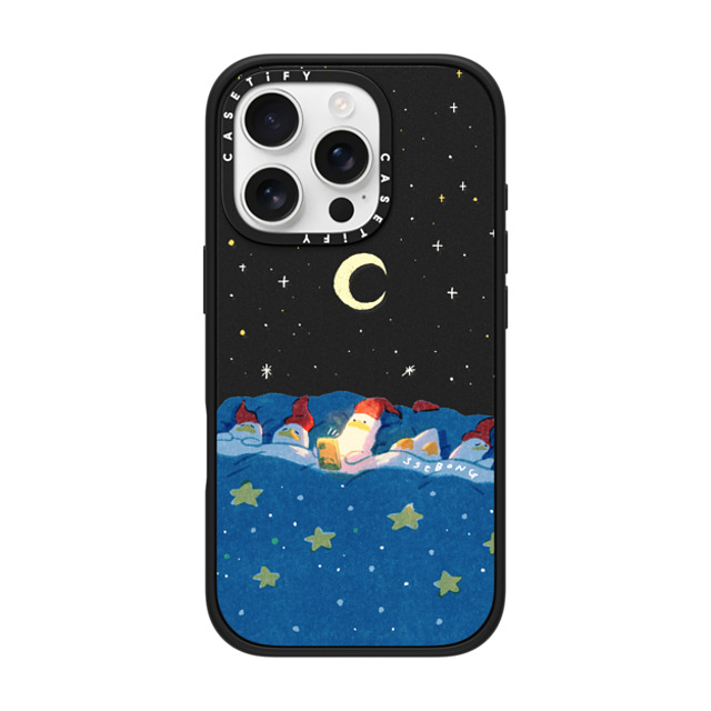 SSEBONG x CASETiFY iPhone 16 Pro ケース マットブラック インパクトケース MagSafe対応 LATE NIGHT