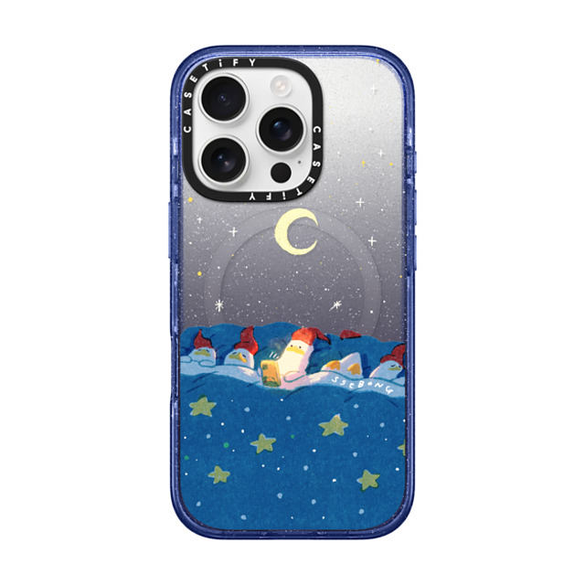 SSEBONG x CASETiFY iPhone 16 Pro Case Glitter Indigo Impact Case MagSafe Compatible LATE NIGHT SSEBONG x CASETiFY iPhone 16 Pro Case Glitter Indigo Impact Case MagSafe Compatible LATE NIGHT