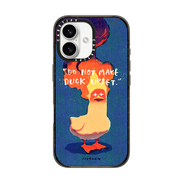 SSEBONG x CASETiFY iPhone 16 Case Animal,Cartoon ブラック インパクトケース Do not make DUCK upset Mother's Day SSEBONG x CASETiFY iPhone 16 Case Animal,Cartoon ブラック インパクトケース Do not make DUCK upset Mother's Day