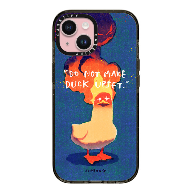 SSEBONG x CASETiFY iPhone 15 Case Animal,Cartoon ブラック インパクトケース Do not make DUCK upset Mother's Day SSEBONG x CASETiFY iPhone 15 Case Animal,Cartoon ブラック インパクトケース Do not make DUCK upset Mother's Day