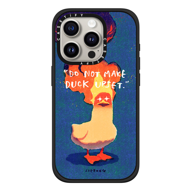 SSEBONG x CASETiFY iPhone 15 Pro Case Animal,Cartoon マットブラック Impact Case MagSafe Compatible Do not make DUCK upset Mother's Day SSEBONG x CASETiFY iPhone 15 Pro Case Animal,Cartoon マットブラック Impact Case MagSafe Compatible Do not make DUCK upset Mother's Day