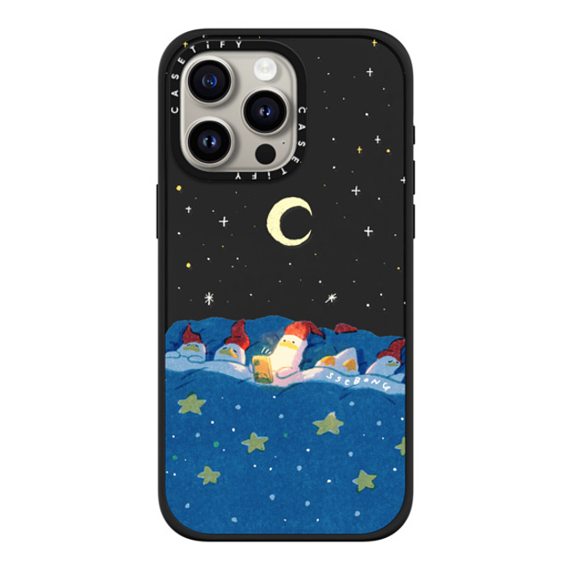 SSEBONG x CASETiFY iPhone 15 Pro Max ケース マットブラック インパクトケース MagSafe対応 LATE NIGHT