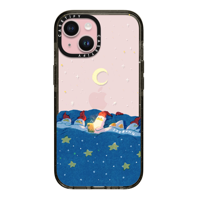 SSEBONG x CASETiFY iPhone 15 ケース ブラック インパクトケース LATE NIGHT